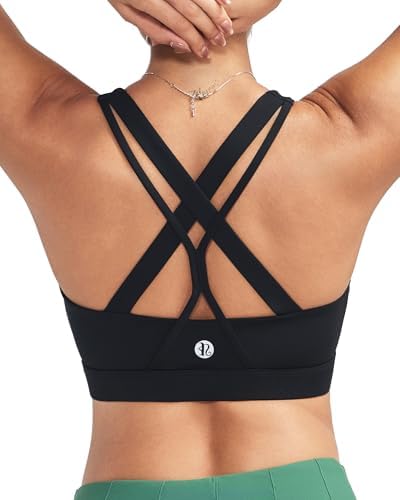Multiple criss-cross straps spread tension across the upper back, paired with a wide elastic underband for high support.