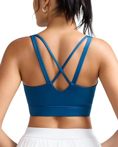 A high impact sports bra built with molded cups and a wide crisscross back for running and training.