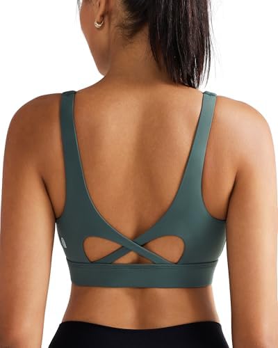 Sewn-in molded cups and a wide underband give this high support sports bra firm structure for road running and track work.