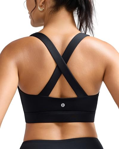 A high support sports bra in solid black with molded cups, full coverage, and a wide underband built for high impact workouts.