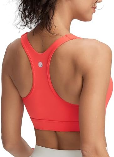 Molded cups and a wide elastic band give this high support racerback bra a firm, stay-put hold for running and high-impact training.