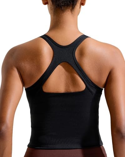 A square-neck cropped bra in matte black, cut with a longline band and removable molded pads for medium support.