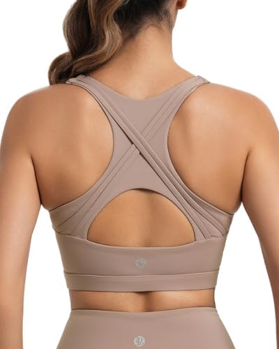 Pullover sports bra cut with a crossback and cutout, built for high impact training and finished in Mica.