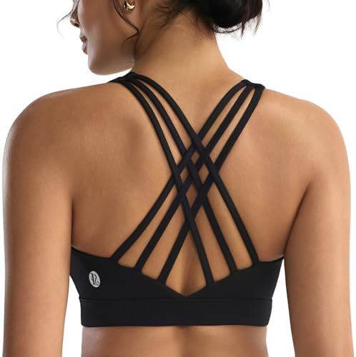 Molded cups and crossed back straps secure this high impact running bra, built in solid matte black.