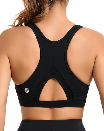 Molded cups and a ventilated racerback give this high impact bra steady structure for running and training.