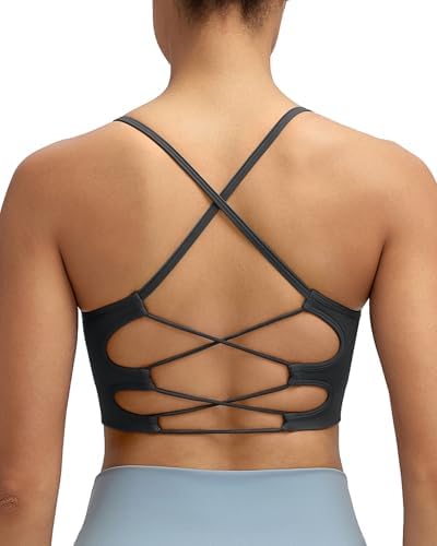 A seamless pullover bra in cool heather grey, built with crisscross back straps, removable pads, and a wide roll-resistant hem.
